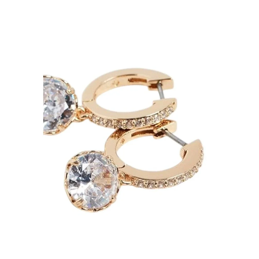 Kate Spade That Sparkle Pave Huggies Earrings in Gold